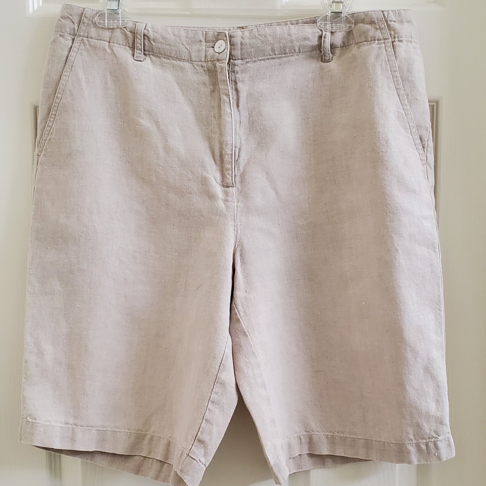 Charter Club Women's Linen Katherine Fit Chino Shorts Sz 12